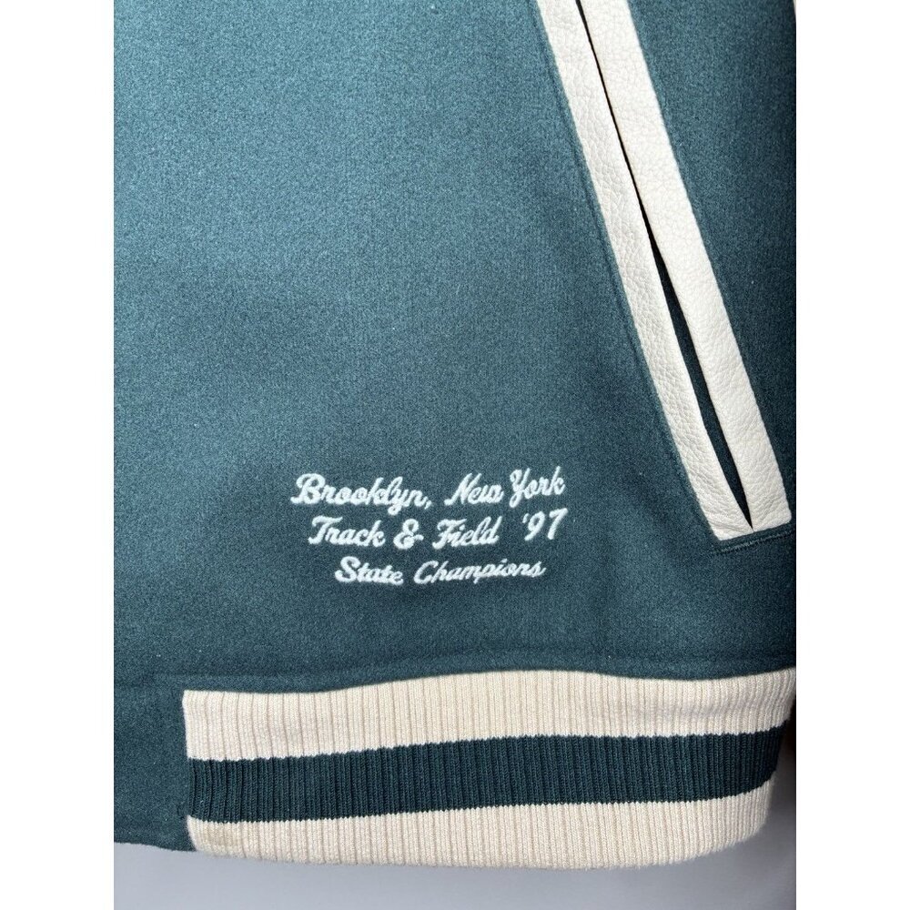 Abercrombie & Fitch Varsity Letterman Jacket Green NY Size Large - Picture 4 of 10